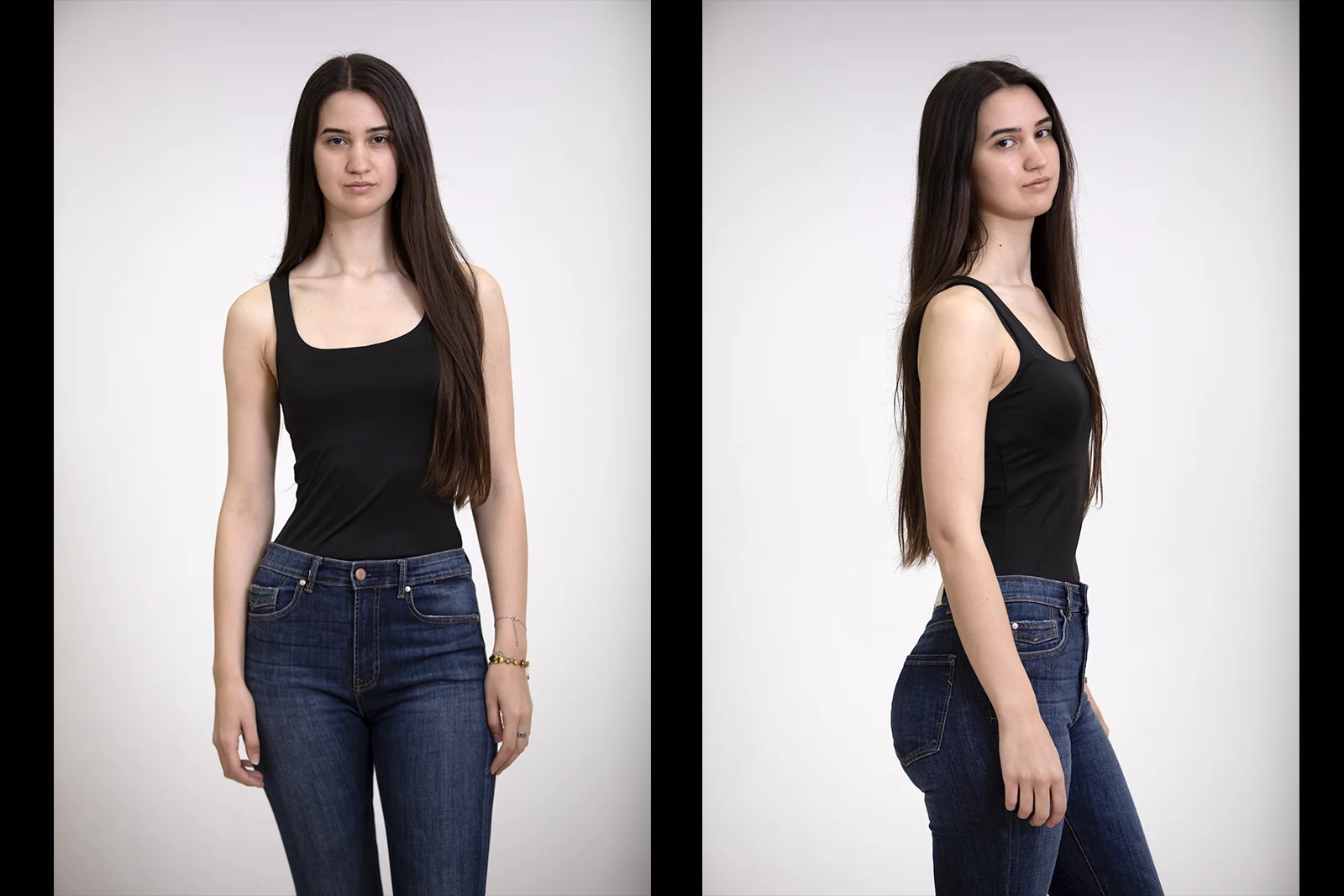 Polaroid per agenzia moda Milano, scatti senza trucco su fondale neutro